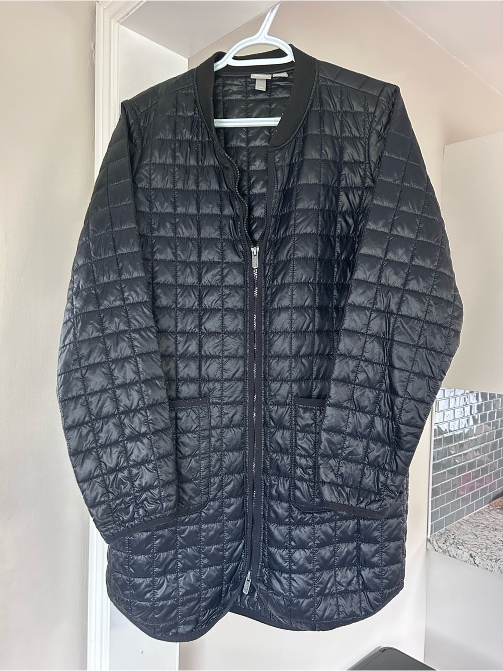 Bench Black Quilted Zip-Front Jacket